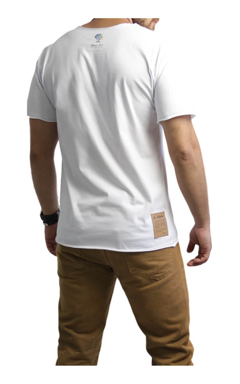 Camiseta Masculina Com Etiqueta Atr?s Branca
