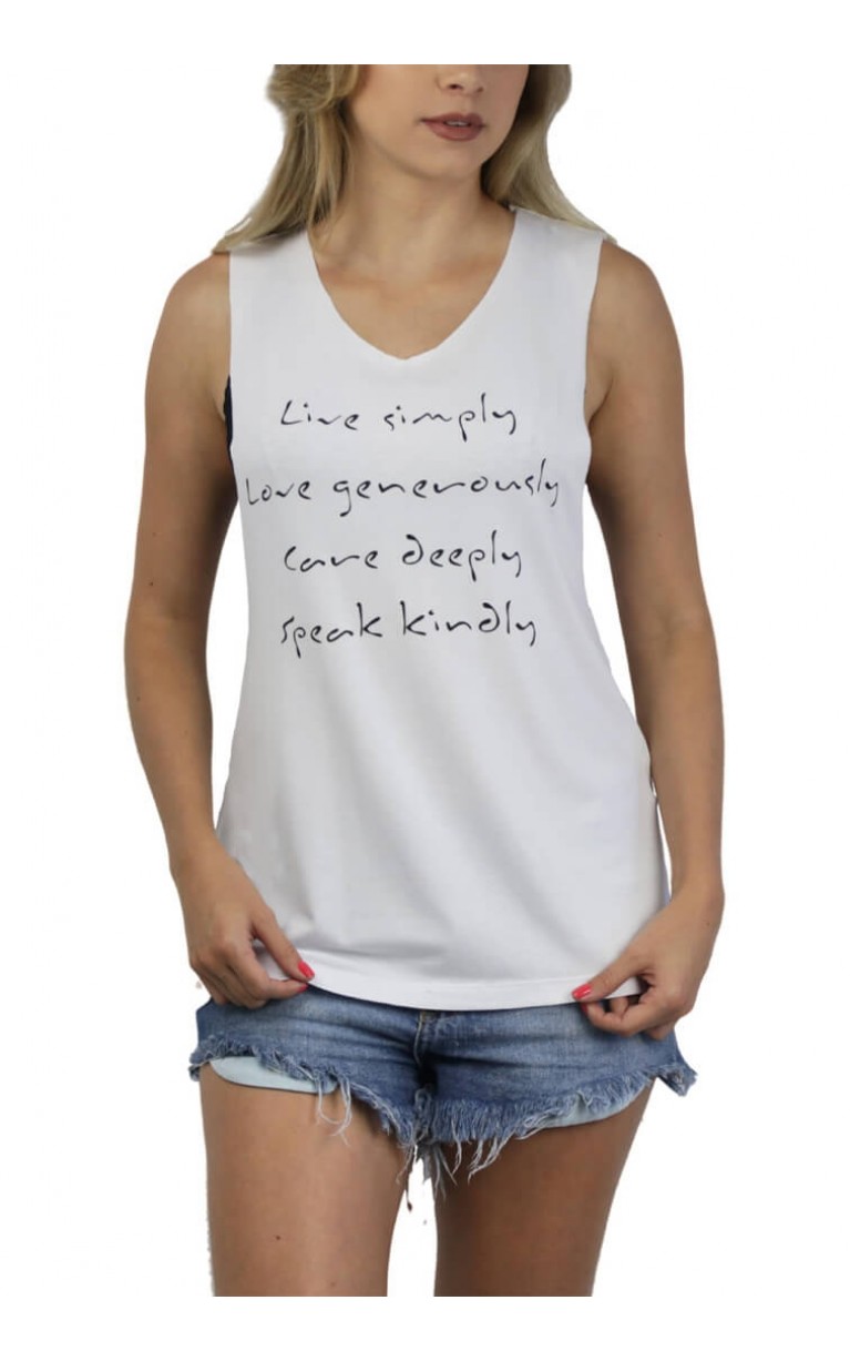 Regata Feminina Love Generously Branca