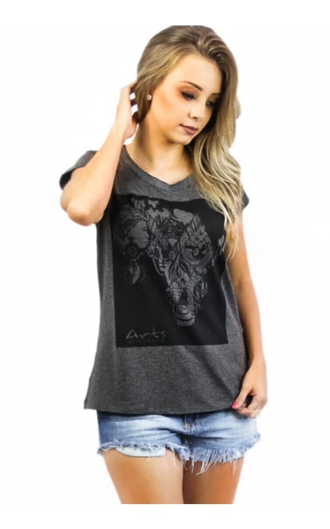 Camiseta Feminina The Big 5 P&B Cinza - for Bongo