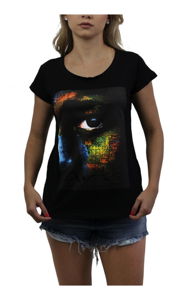 Camiseta Feminina O Olhar Africano Preta - for Thulani