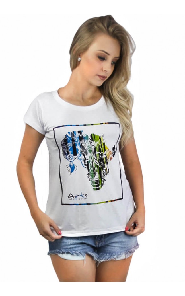 Camiseta Feminina The Big 5 Branca - for Bongo