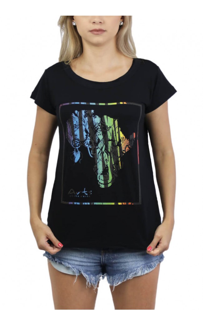 Camiseta Feminina The Big 5 Preta - for Bongo