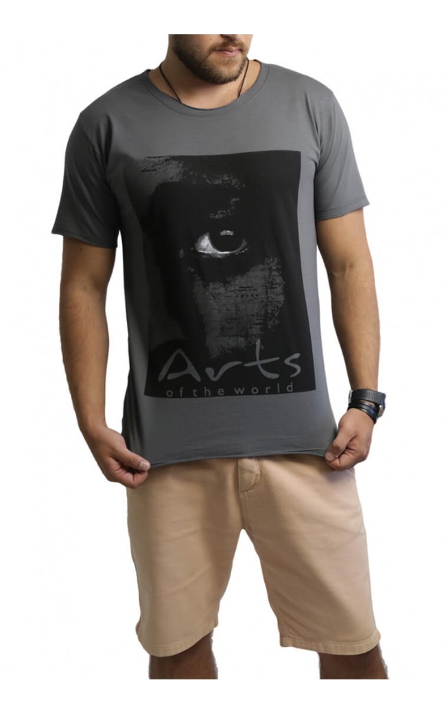 Camiseta Masculina O Olhar Africano P&B Cinza - for Thulani