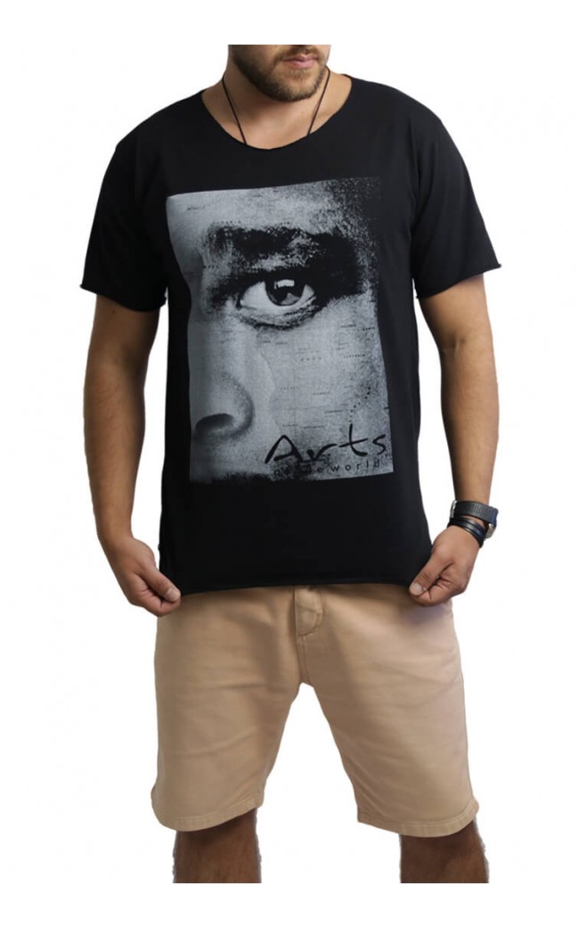 Camiseta Masculina O Olhar Africano P&B Preta - for Thulani