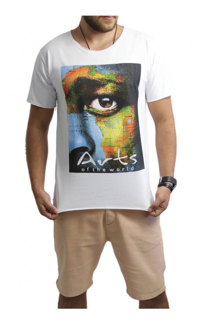 Camiseta Masculina O Olhar Africano Branca - for Thulani