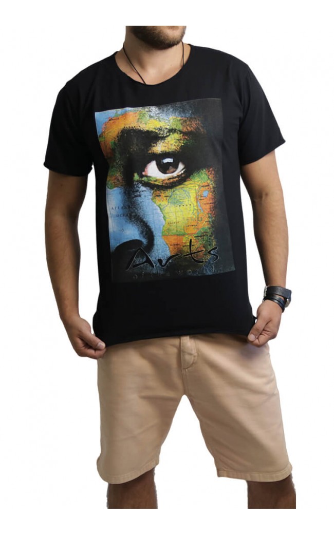Camiseta Masculina O Olhar Africano Preta - for Thulani