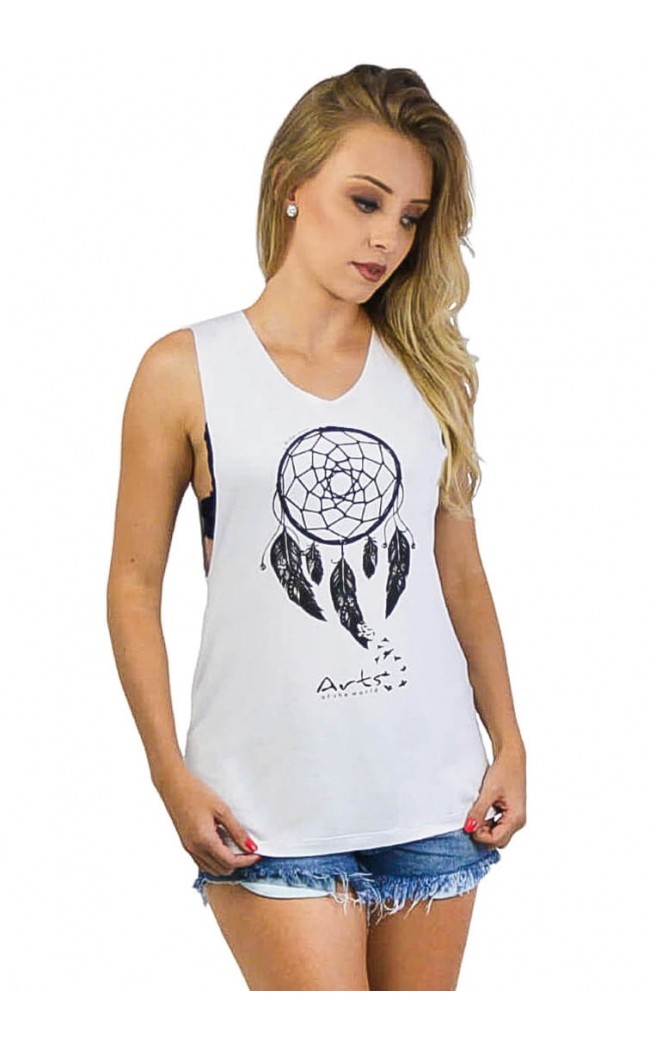 Regata Feminina Filtro dos Sonhos Branca - Slindo's Dreams