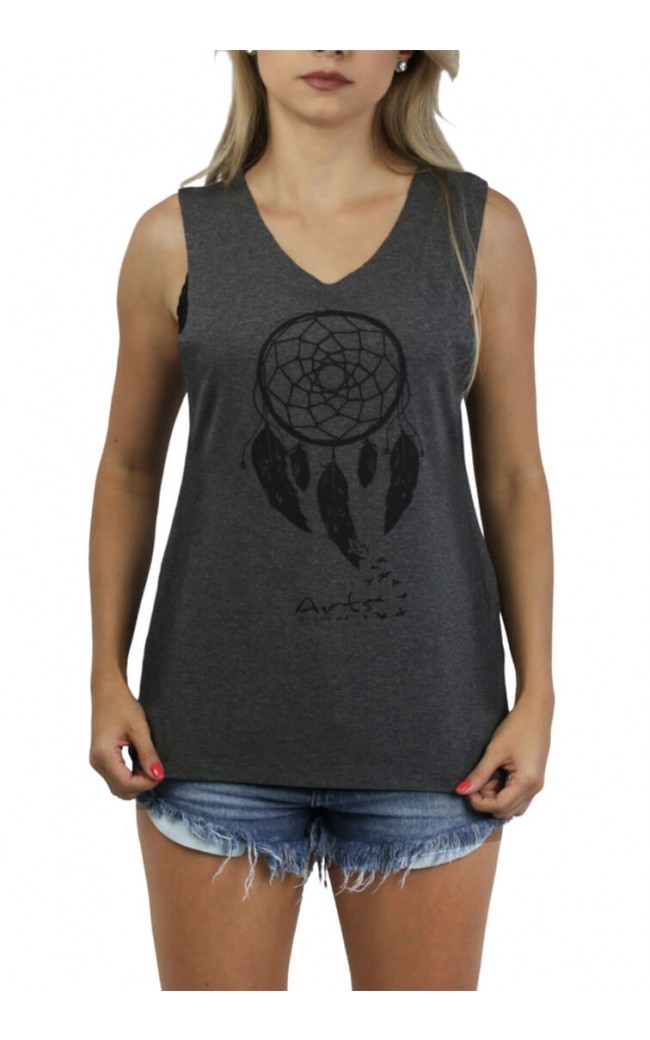 Regata Feminina Filtro dos Sonhos Cinza - Slindo's Dreams