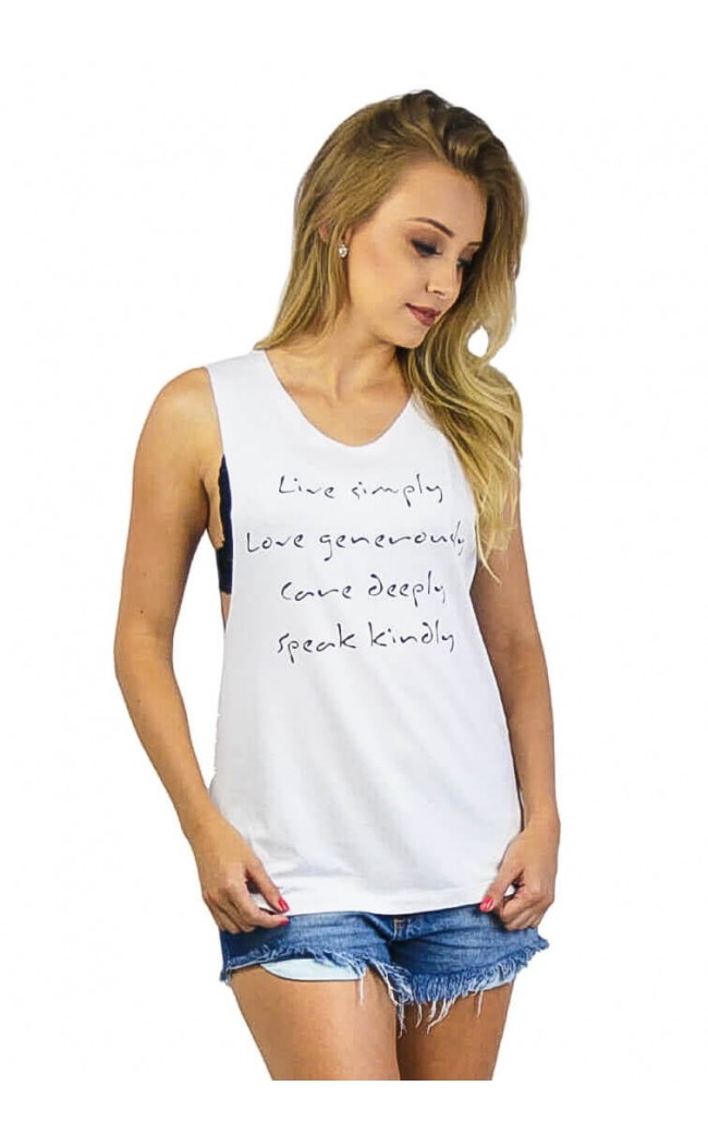 Regata Feminina Love Generously Branca