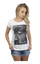 Camiseta Feminina O Olhar Africano P&B Branca - for Thulani