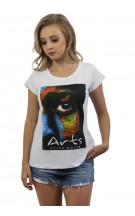 Camiseta Feminina O Olhar Africano Branca - for Thulani