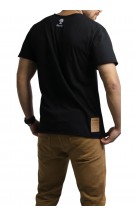 Camiseta Masculina Com Etiqueta Atr?s Preta