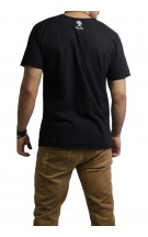 Camiseta Masculina Com Etiqueta Frente Preta