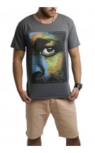 Camiseta Masculina O Olhar Africano Cinza - for Thulani