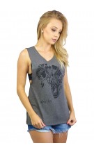 Regata Feminina The Big 5 P&B Cinza - for Bongo
